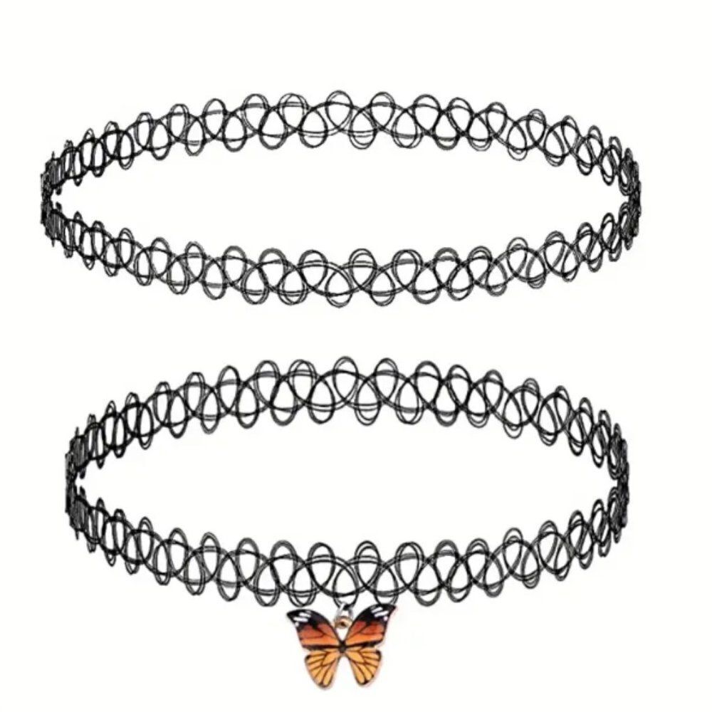 2pcs Tai Chi Ying Tang Pendant Collars Elastic Choker Necklaces For Women